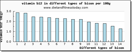 bison vitamin b12 per 100g